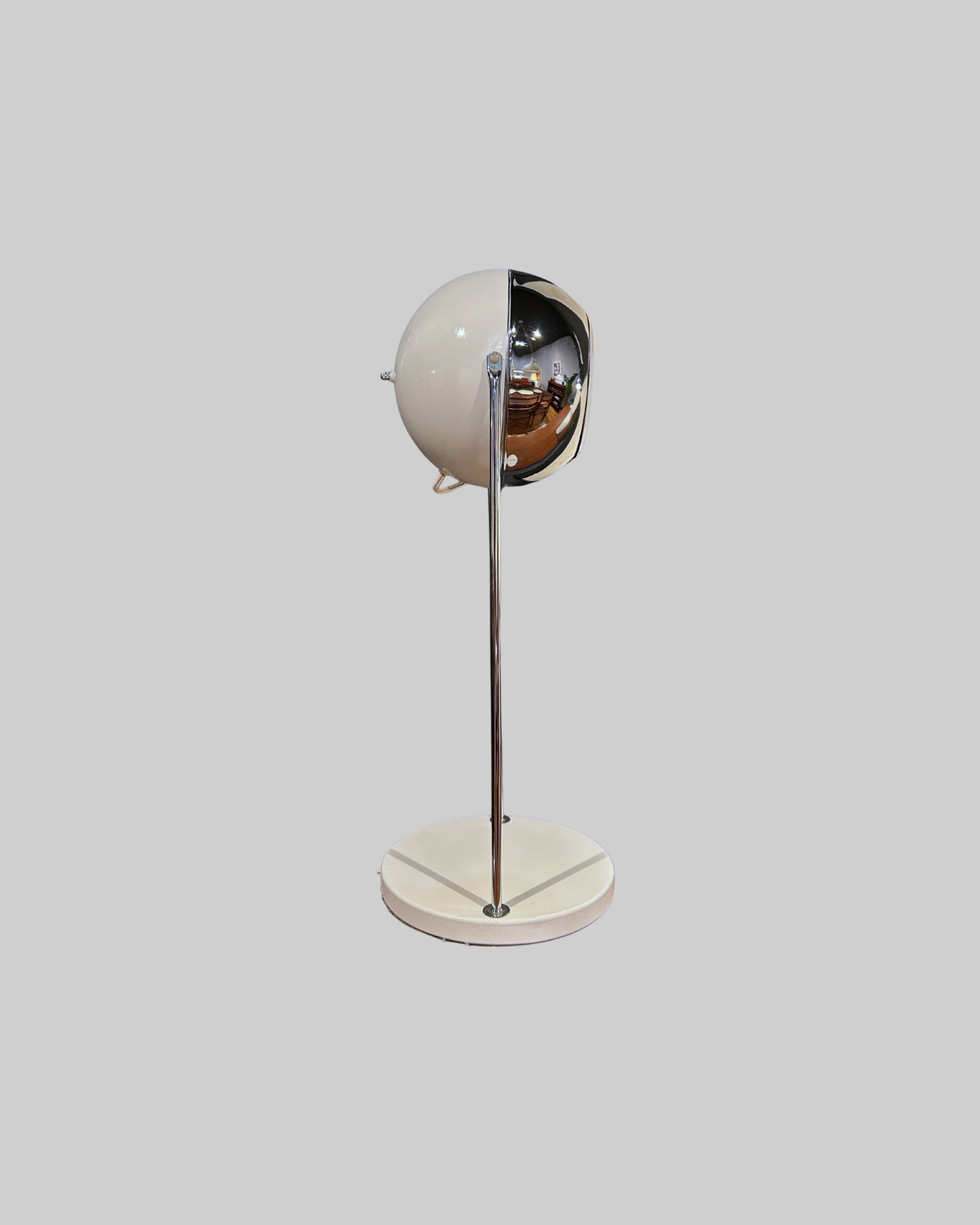 White Globe Space Age Table Lamp