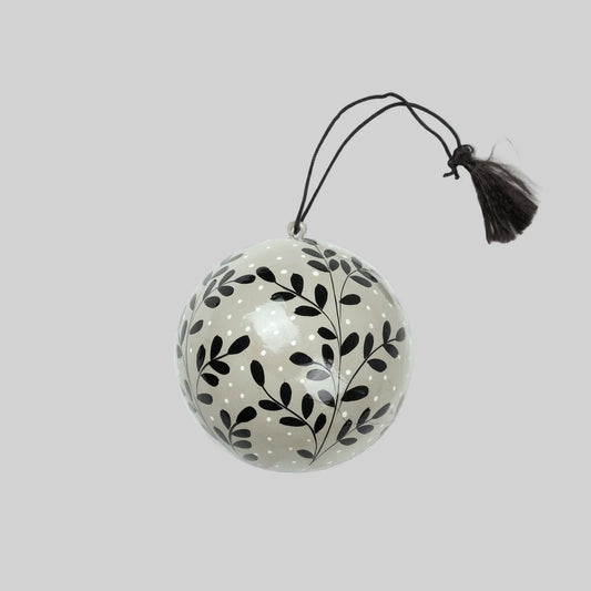 Holiday Hand-painted Ornament – Bauble Floral Dot (Set of 6)