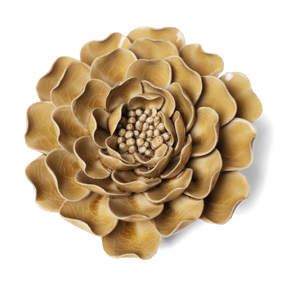 English Garden Ceramic Flower Caramel Charm Peony