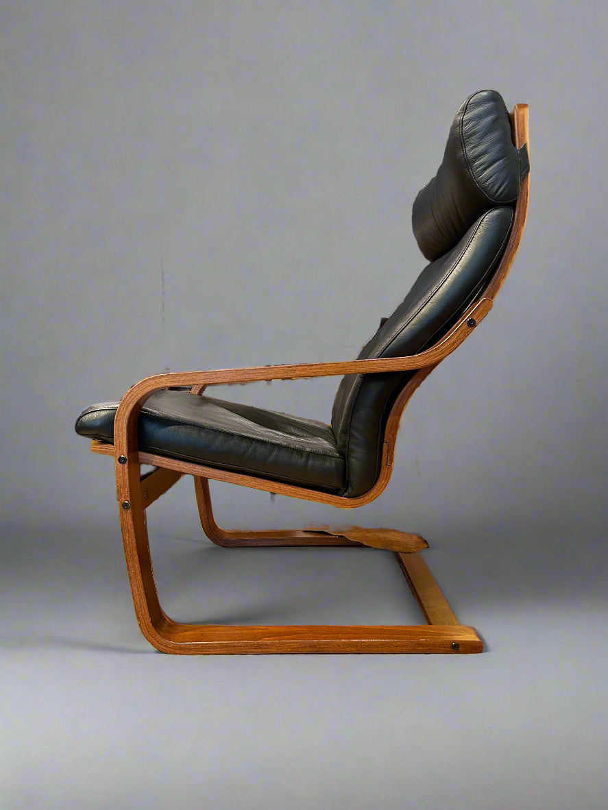 Noboru Nakamura Leather Lounge Chairs