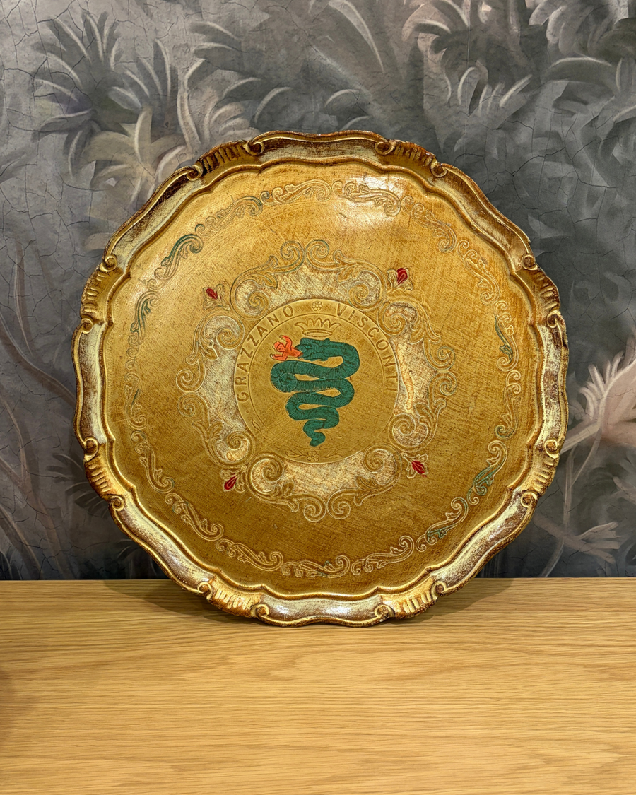 Vintage Florentine Olive Wood Serving Trays