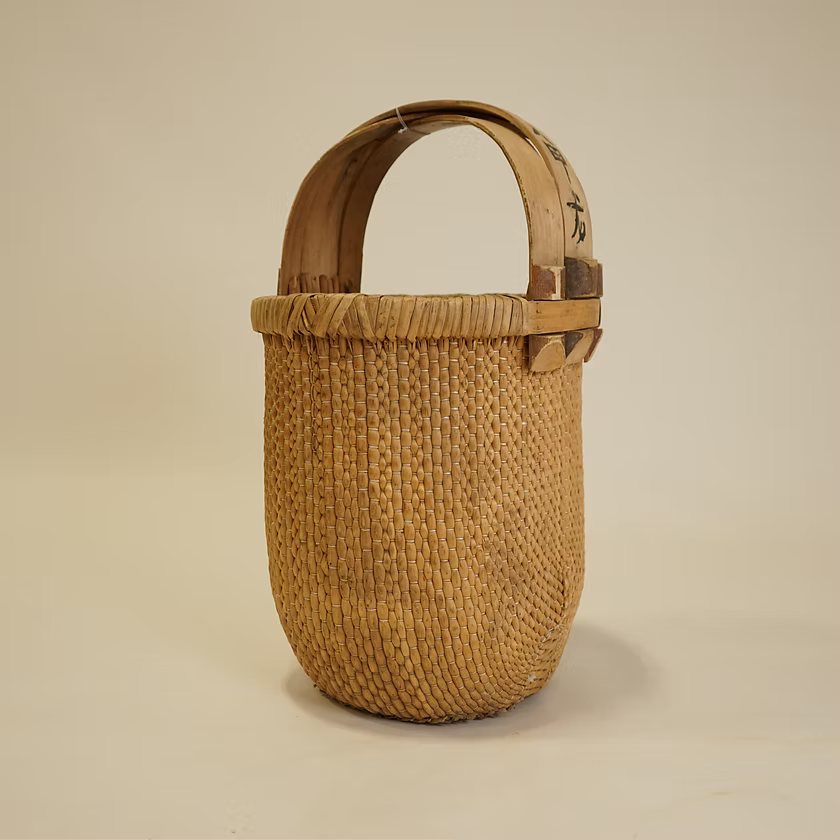 Antique Tall Wicker Basket