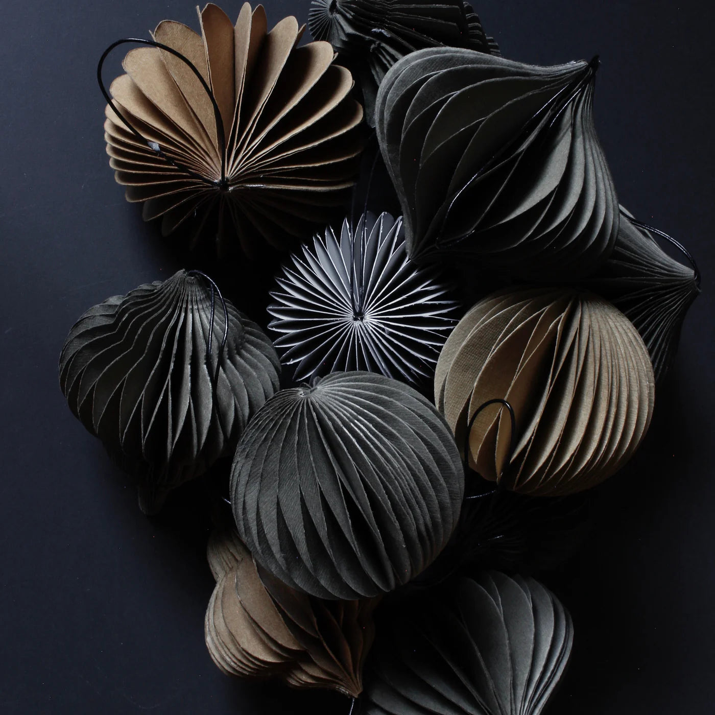 Holiday Paper Onion Ornament, midnight blue (set of 6)