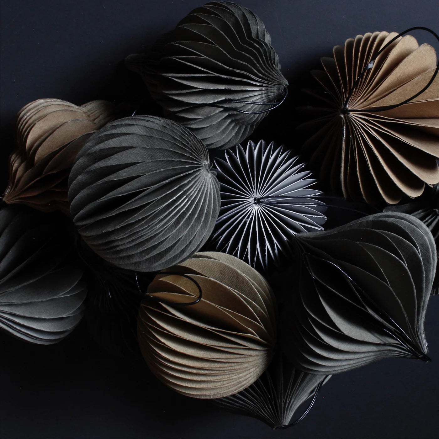 Holiday Paper Onion Ornament, midnight blue (set of 6)