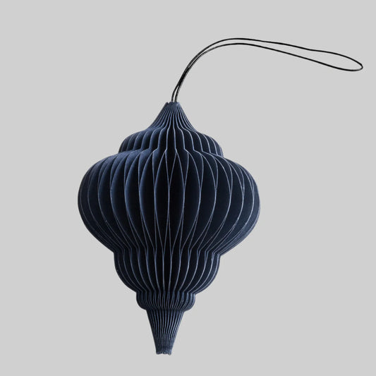 Holiday Paper Jewel Ornament, midnight blue (set of 6)