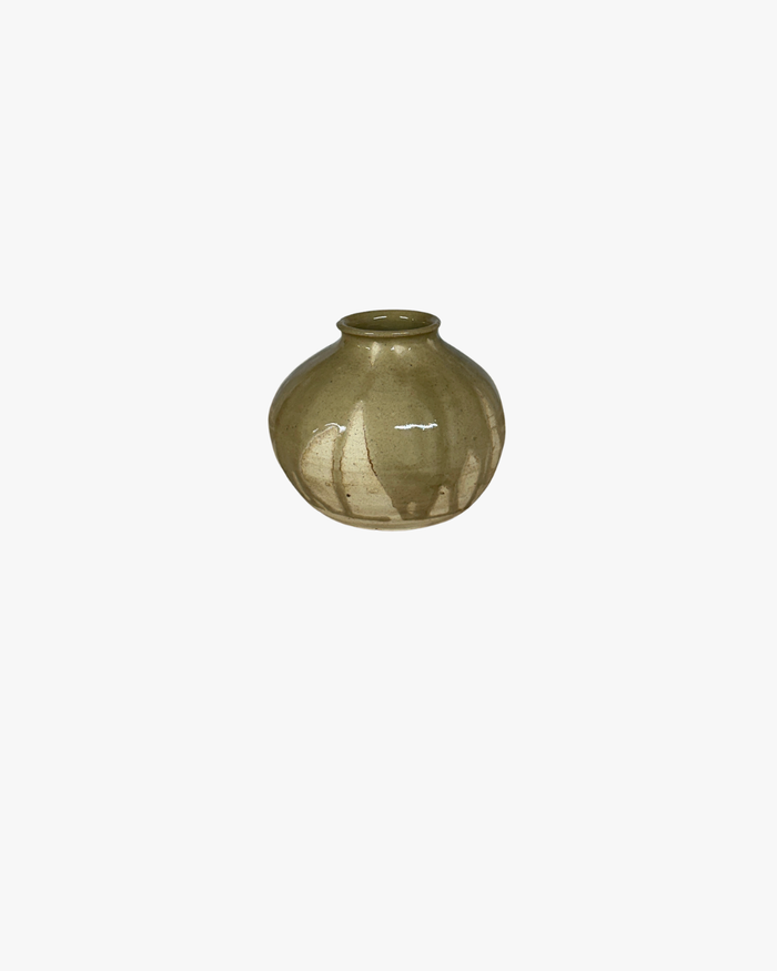 Mustard Drip Puff Vase