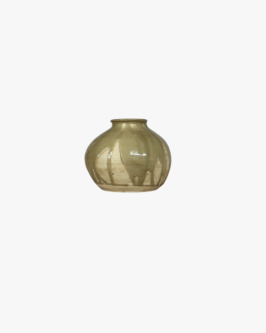 Mustard Drip Puff Vase