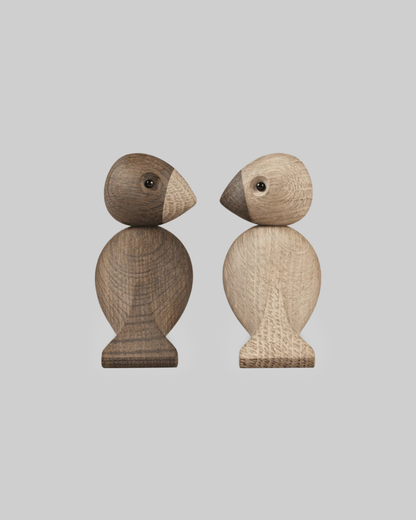 Kay Bojesen Lovebirds, oak/smoked oak, (pair)