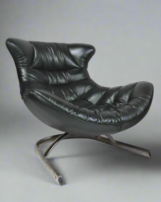 Low-Slung Leather Lounge Chairs