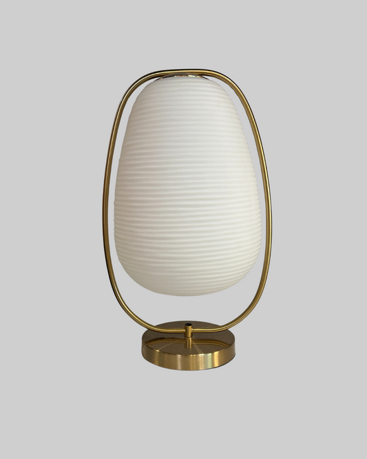 Opaline Ribbed Glass Table Lamp
