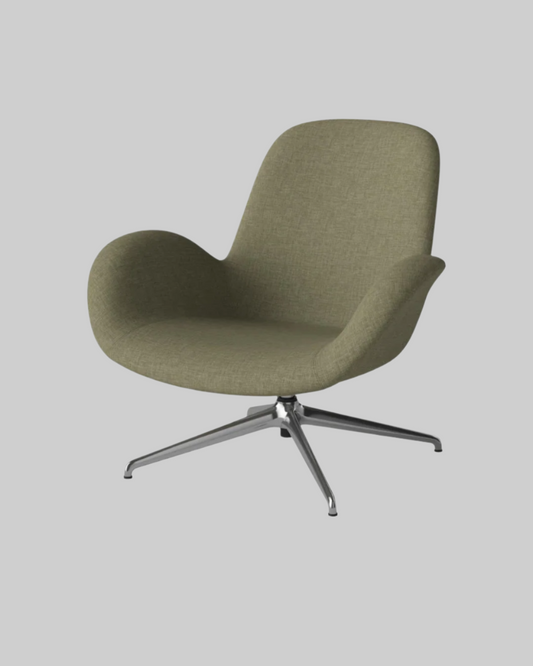 Green swivel chair on a white background