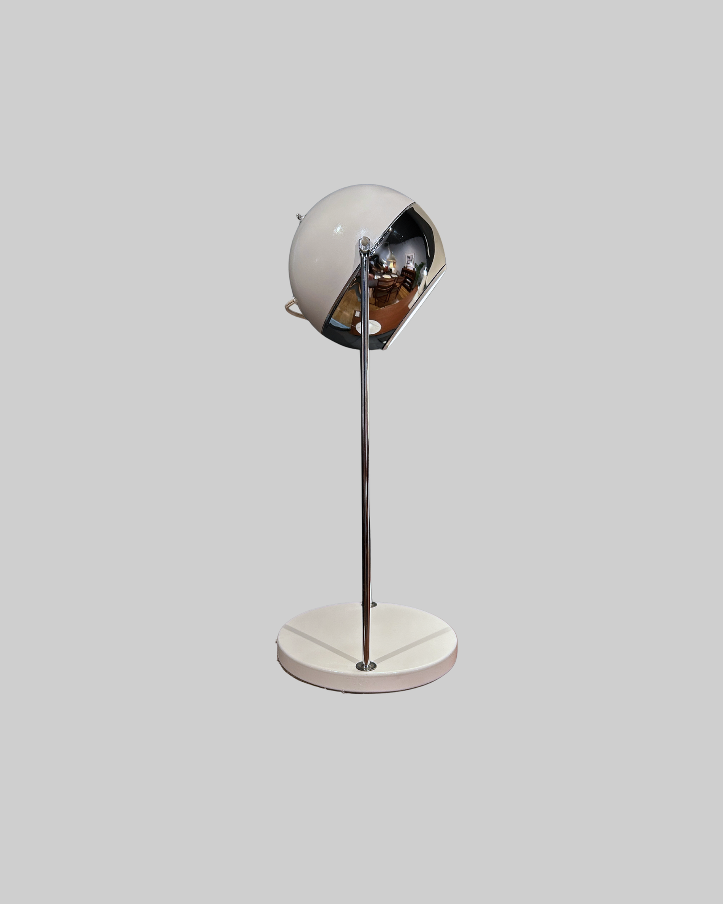 White Globe Space Age Table Lamp