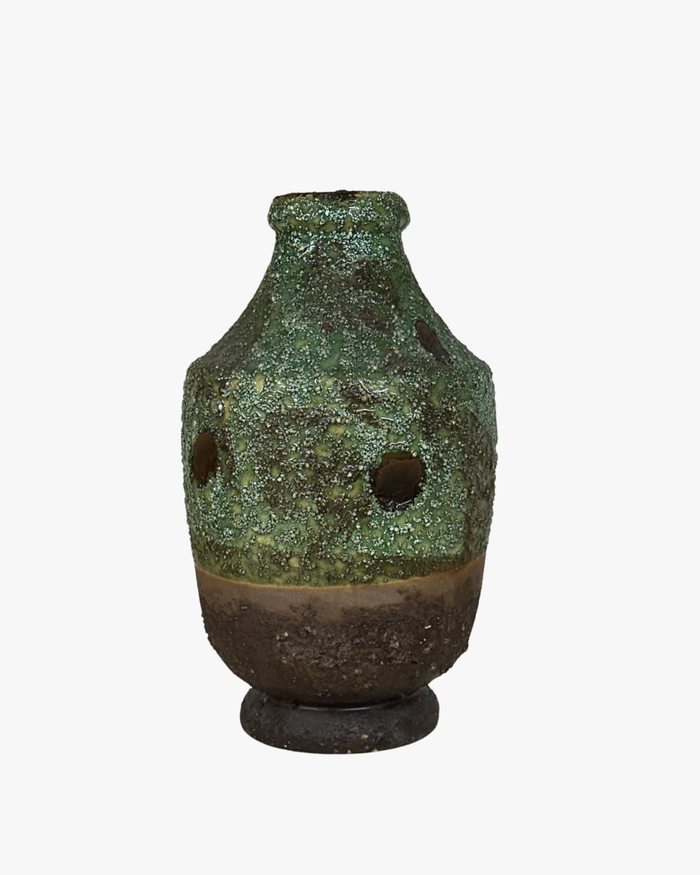 Mossy Drip Glazed Vase