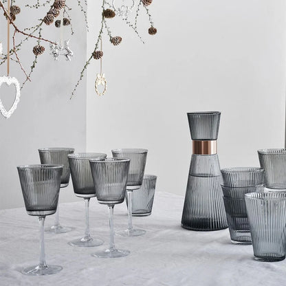 Nouveau Smoked Wine Glasses (pair)