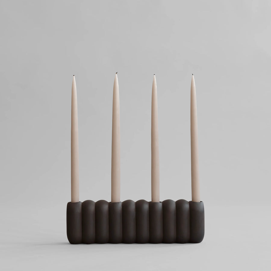 Tube Candle Holder, Big - Coffee