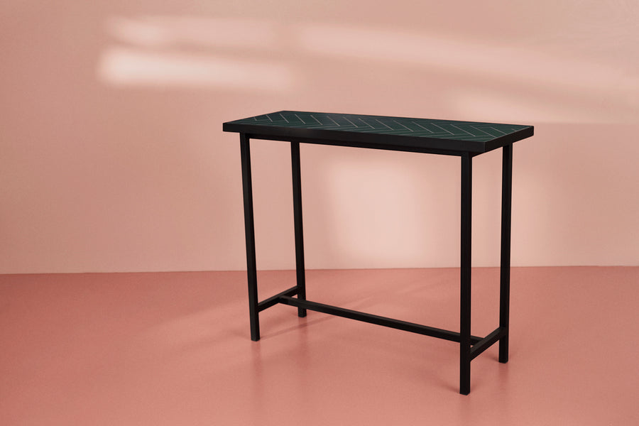 Herringbone Tile Console Table