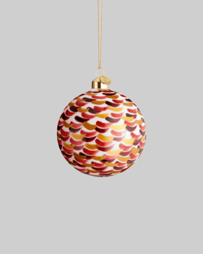Holmegaard Bauble Holiday Ornament, red strokes (x1)