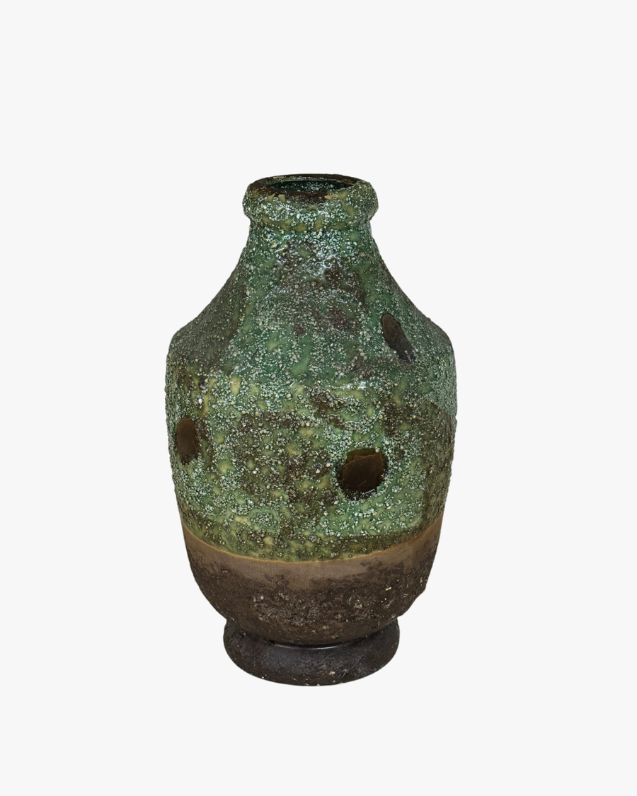 Mossy Drip Glazed Vase