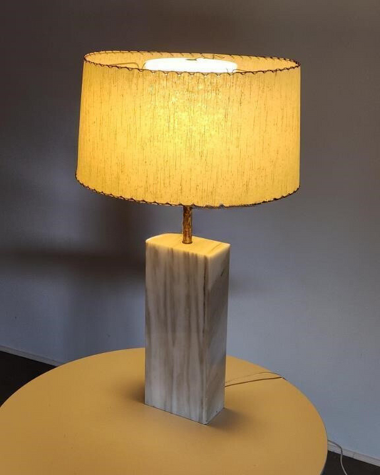 Calacatta Italian Marble Column Table Lamp