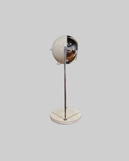 White Globe Space Age Table Lamp