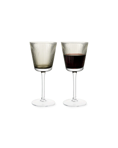 Nouveau Smoked Wine Glasses (pair)