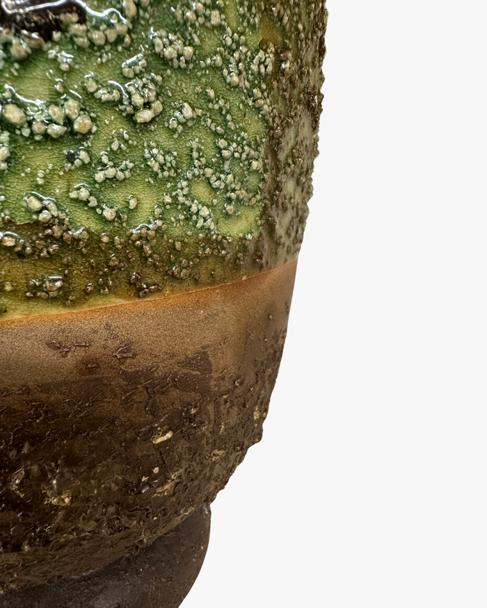 Mossy Drip Glazed Vase