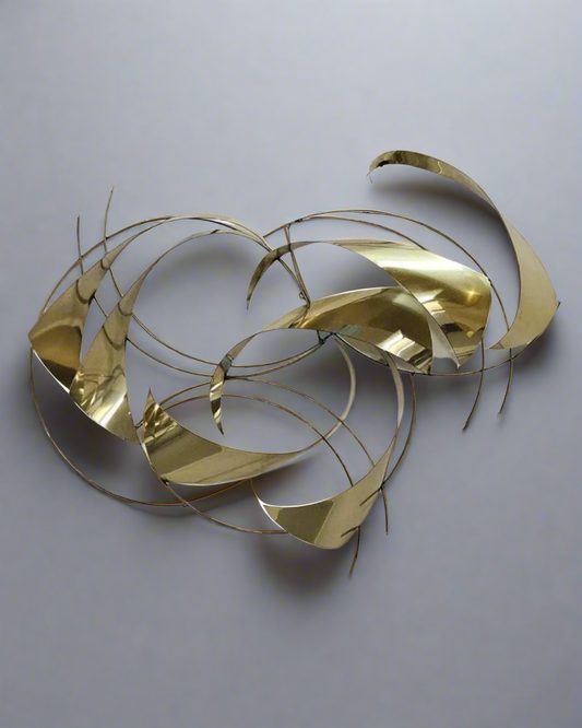 Brutalist Brass Metal Wall Sculpture