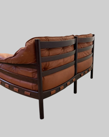 Arne Norell model 925 Loveseat Leather Sofa