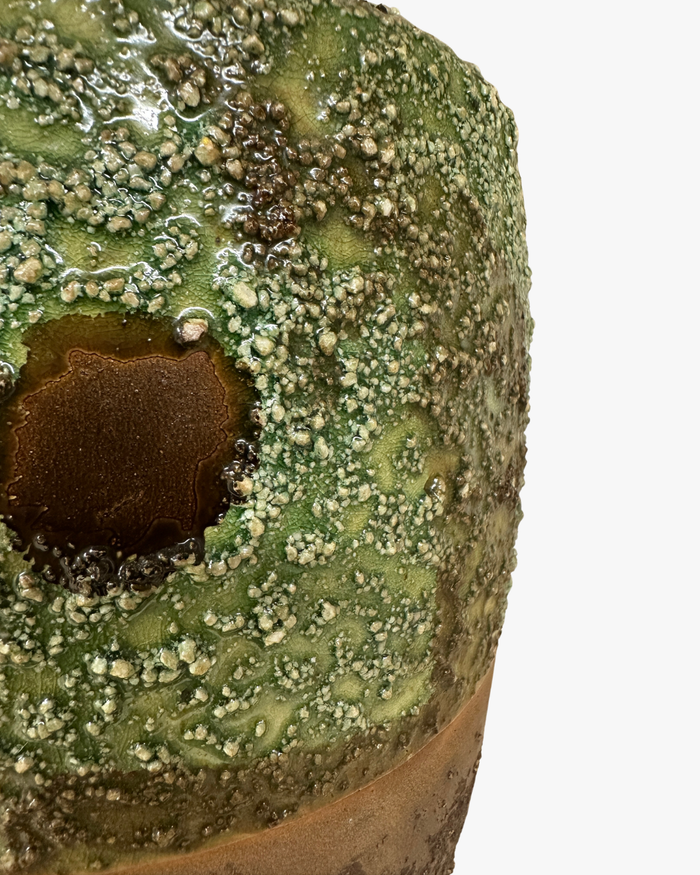 Mossy Drip Glazed Vase