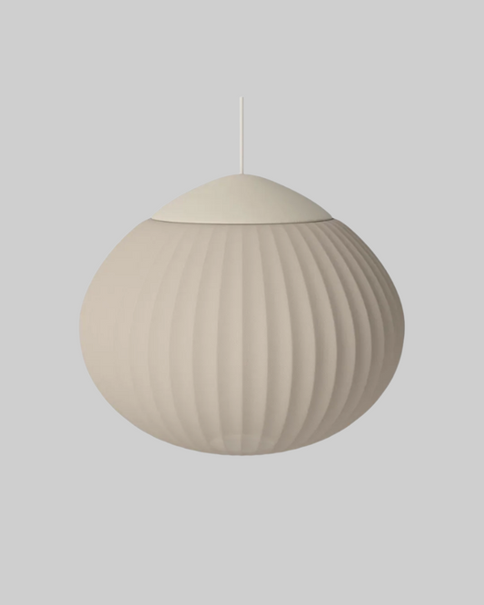 Beige pendant lamp on a white background