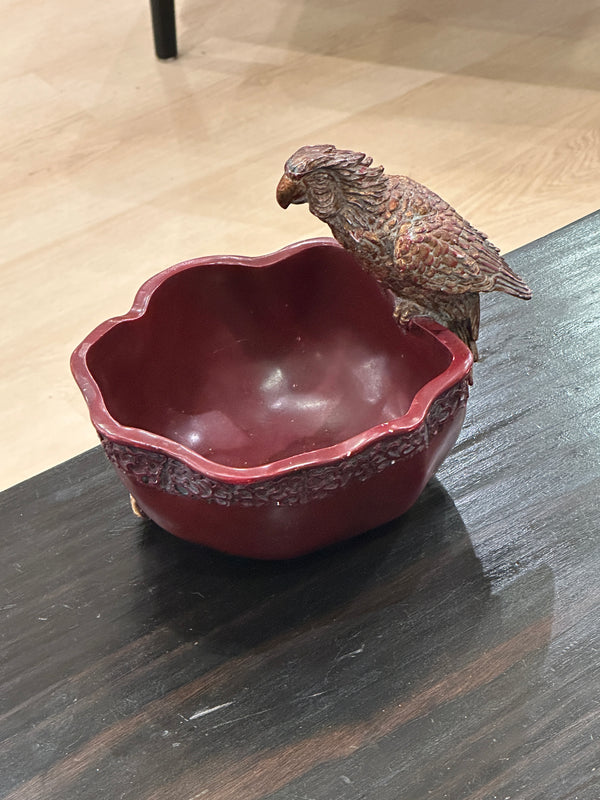 Crimson Perched Parrot Bowl