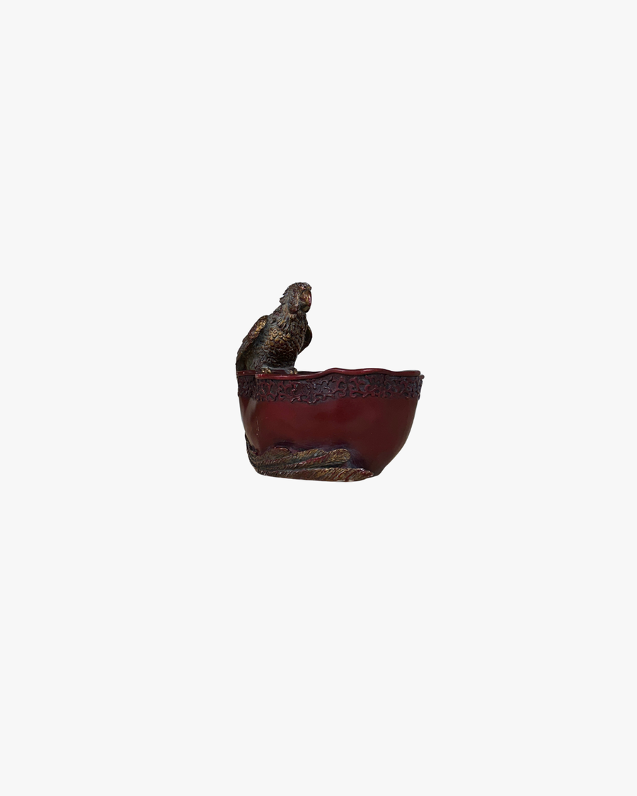 Crimson Perched Parrot Bowl