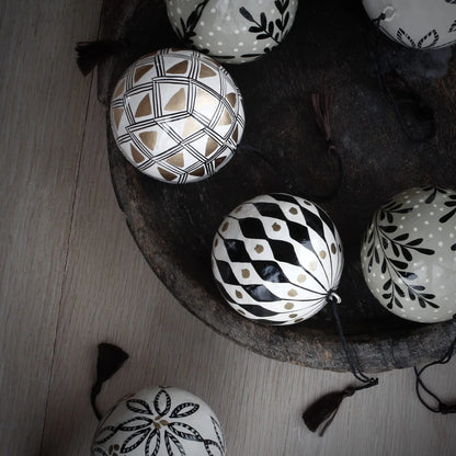 Holiday Hand-painted Ornament – Bauble Triangle (Set of 6)
