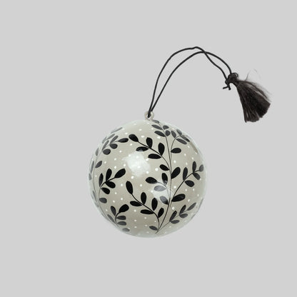 Holiday Hand-painted Ornament – Bauble Floral Dot (Set of 6)