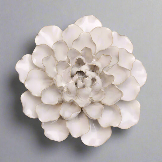 Coastal Ceramic Flower Ivory Water Lily