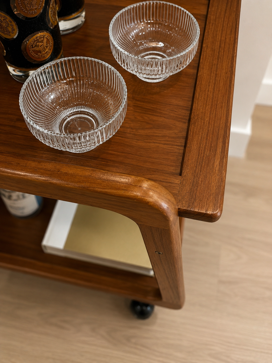 Danish Modern Teak Bar Cart by Henning Wind-Hansen for Skia Møbler