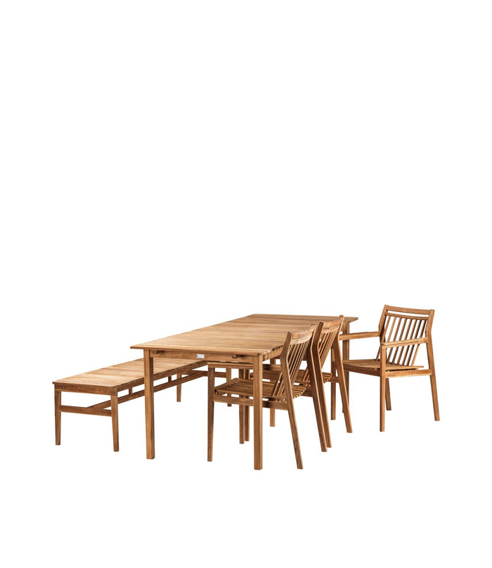 M10 Teak Garden Bench Without Backrest