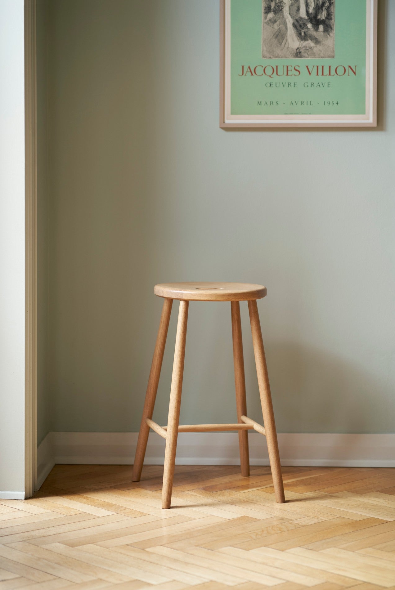 J27C Oak Counter Stool