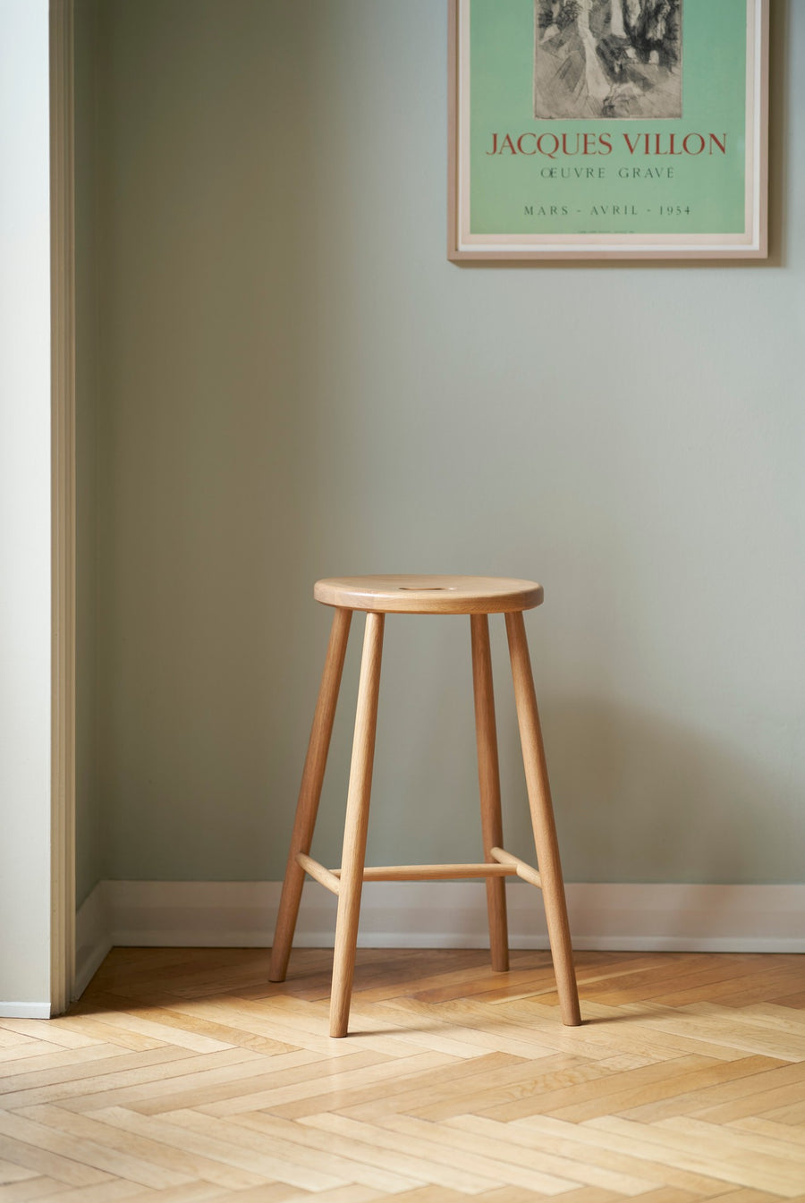 J27C Oak Counter Stool