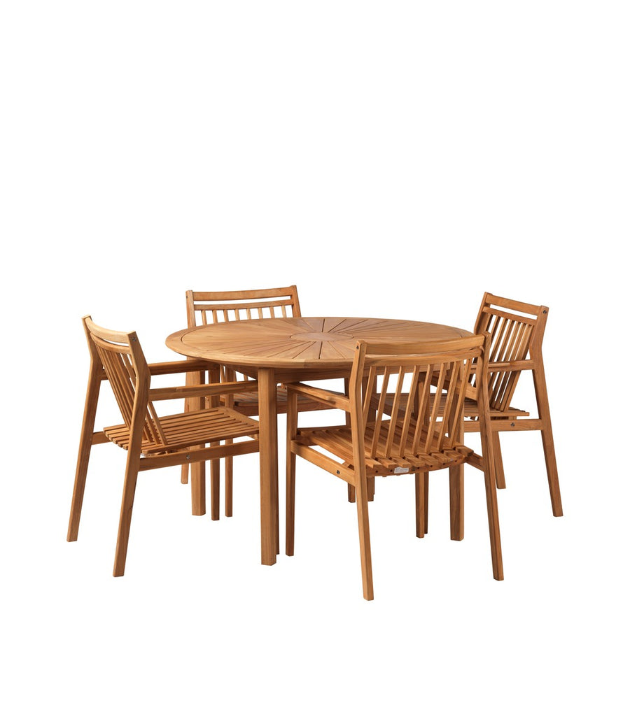M27 Teak Round Garden Table