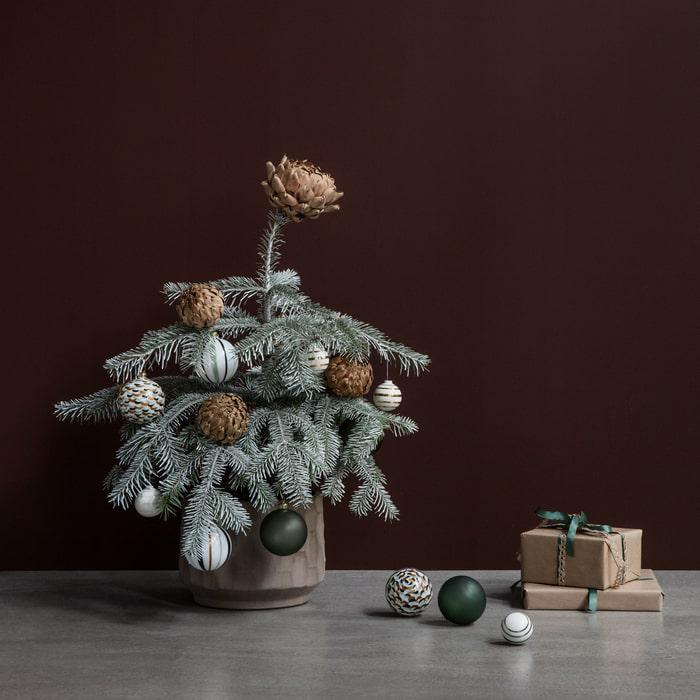 Holmegaard Bauble Holiday Ornament, green stripe (x1)