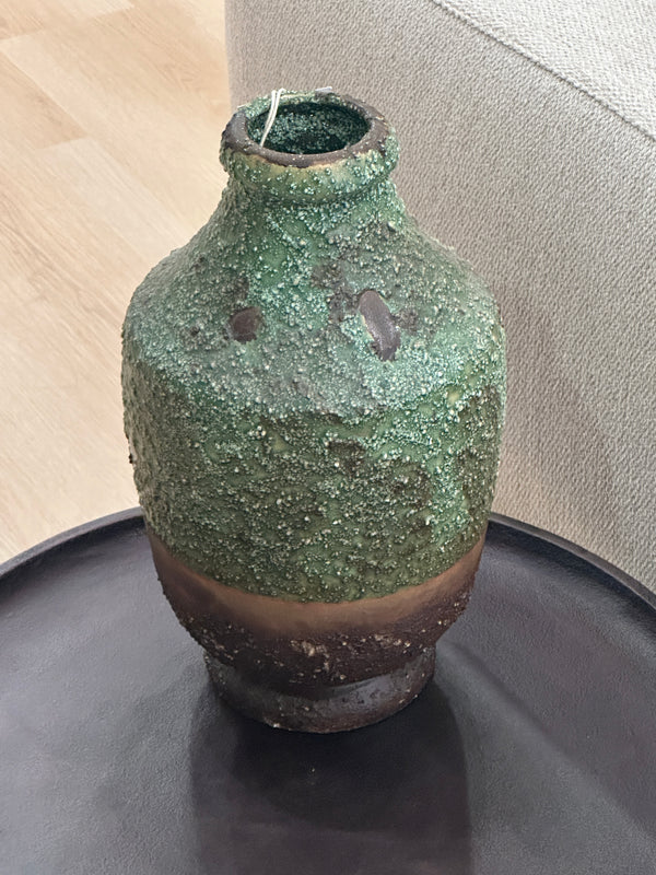 Mossy Drip Glazed Vase