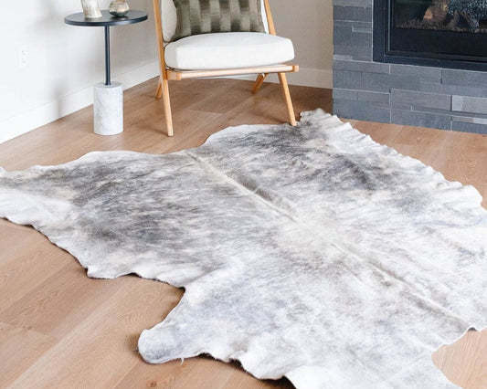 Large Brindle Grey Cowhide Area Rug