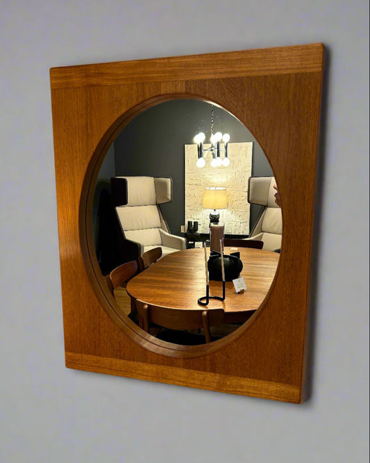 Odense Oval Teak Mirror