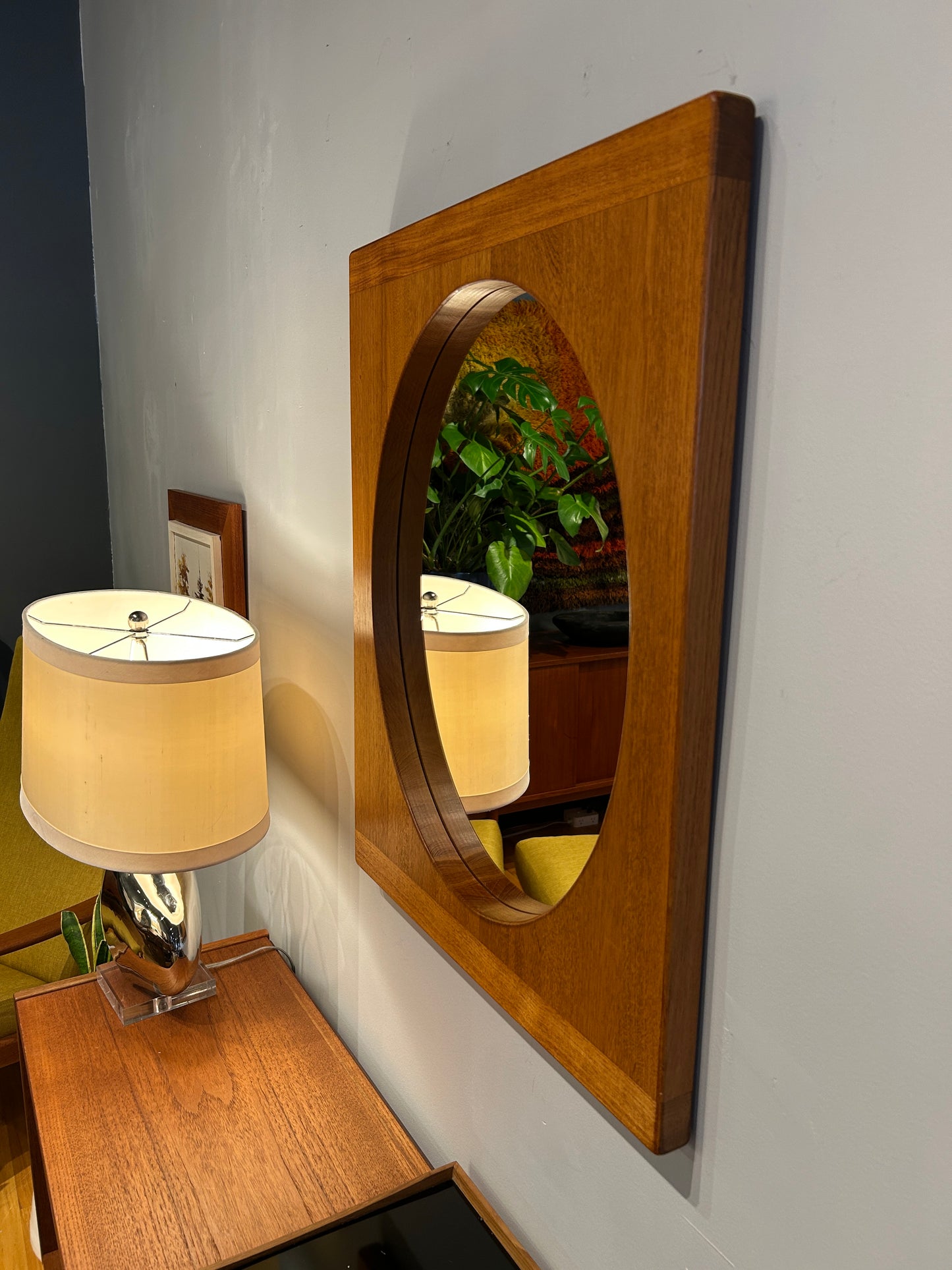 Odense Oval Teak Mirror