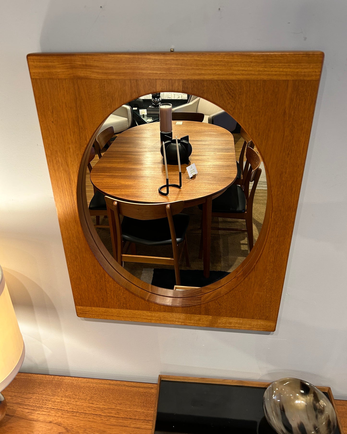 Odense Oval Teak Mirror