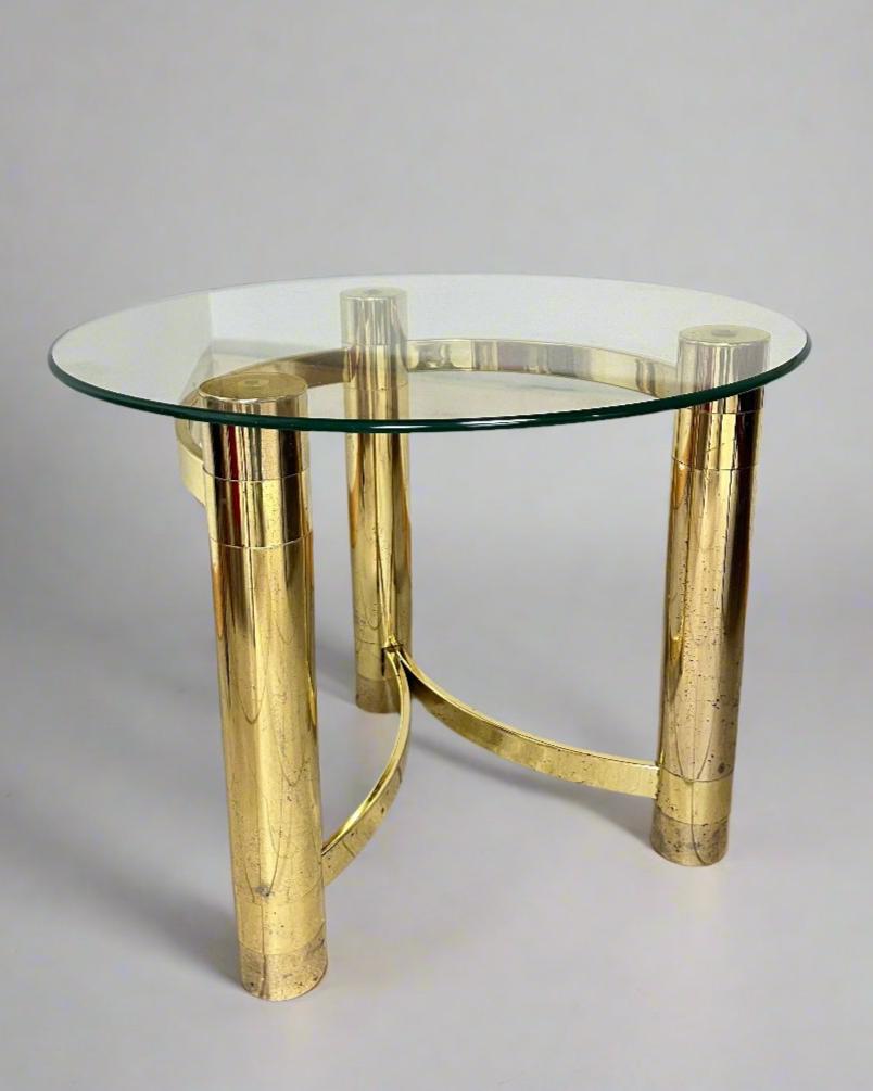 Tubular Brass and Glass Table