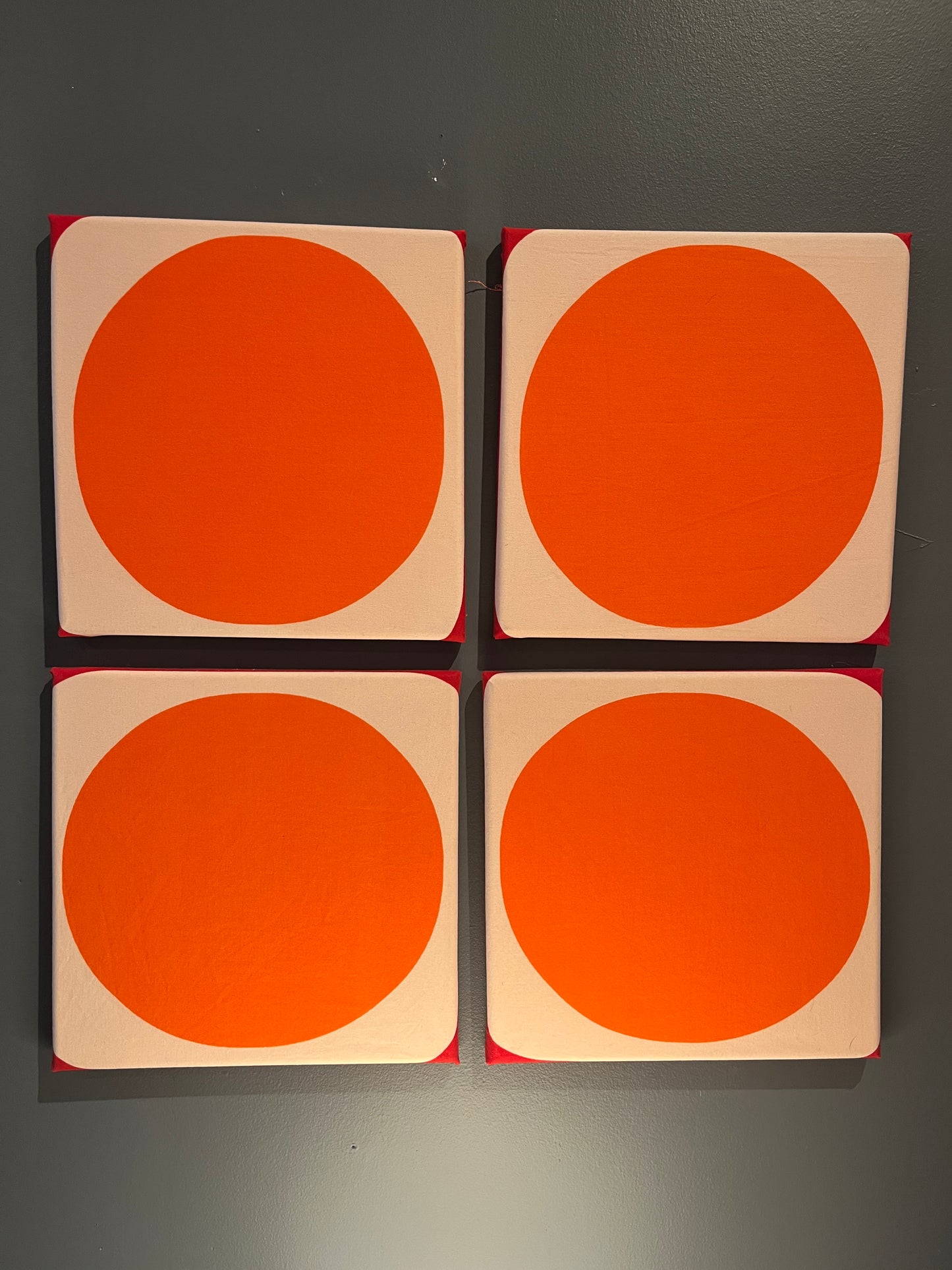 Tangerine Grid Wall Art