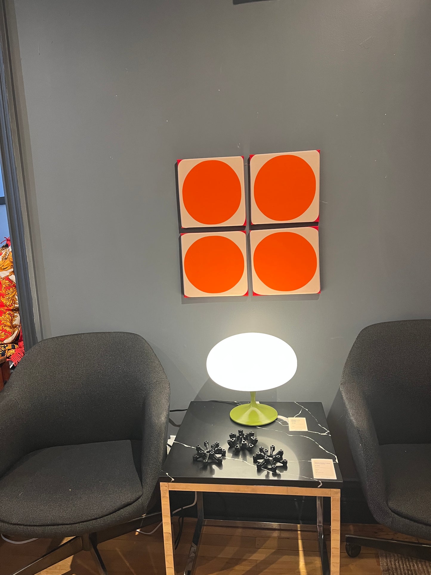 Tangerine Grid Wall Art