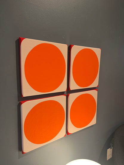 Tangerine Grid Wall Art